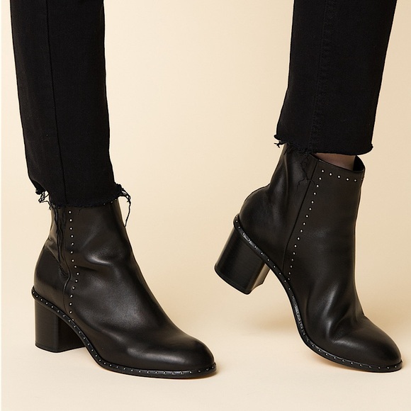 RAG & BONE Willow Micro Stud Ankle Boot Black Leather Size 5 / 35 NWT - Picture 1 of 17
